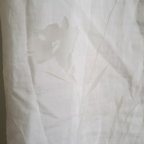 White Maxi Dress with Faint Floral Print - Picture 3 of 9